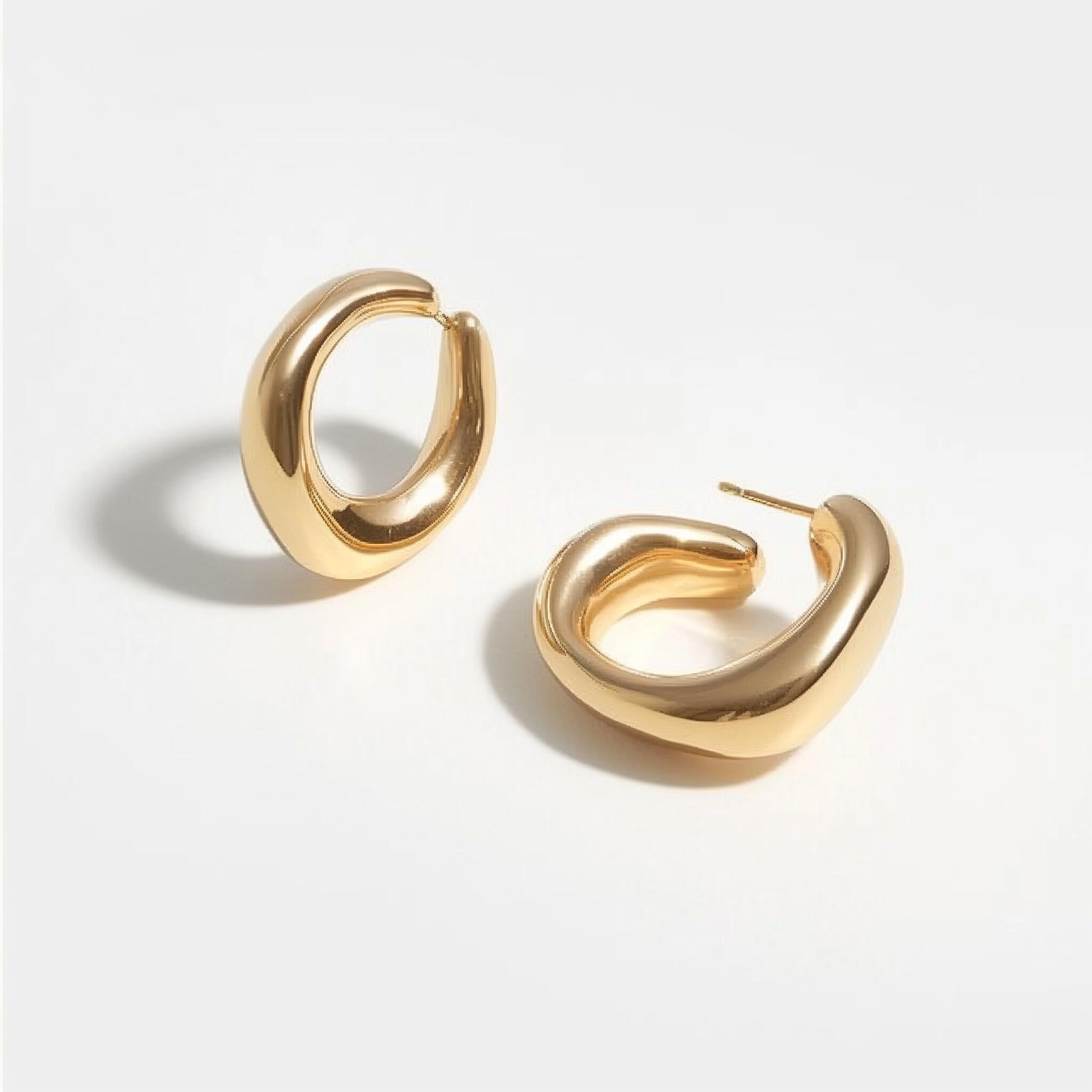 golden simple earrings